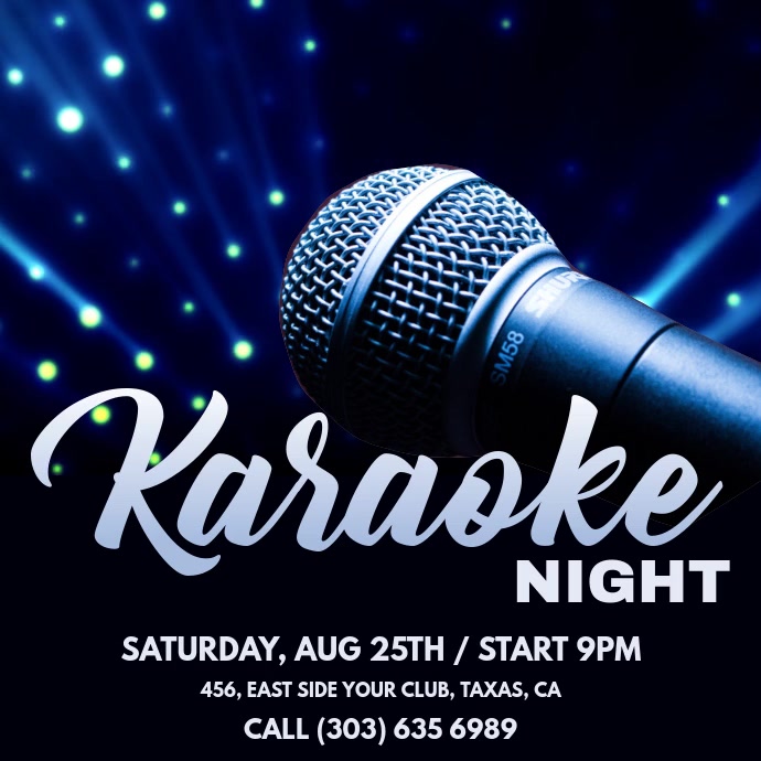 Karaoke Night Ad Quadrado (1:1) template