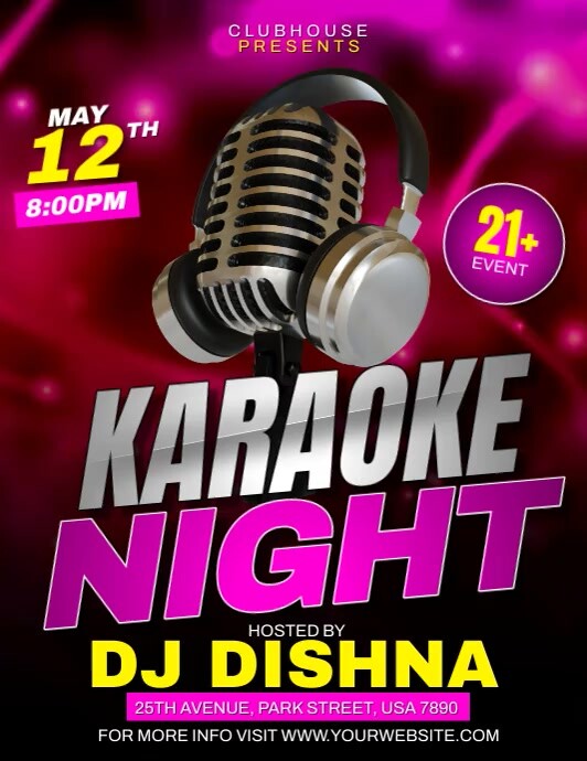 Plantilla de Karaoke Night Ads | PosterMyWall