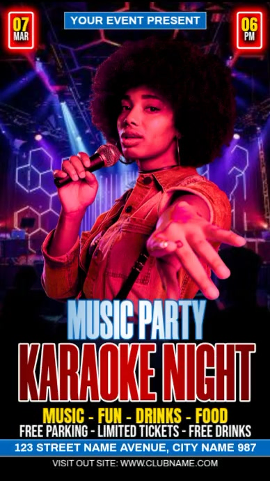 Plantilla de Karaoke Night Ads | PosterMyWall