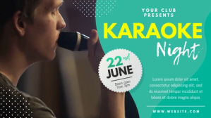 Karaoke Night Club Event Facebook Cover Video Film w tle na Facebooka (16:9) template