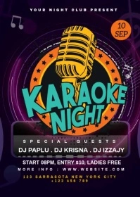 Karaoke Night A6 template