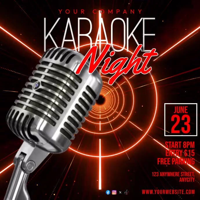 Karaoke Night Instagram Post template