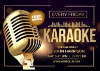 karaoke night Postcard template