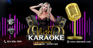 Karaoke Night Isithombe Esabiwe ku-Facebook template