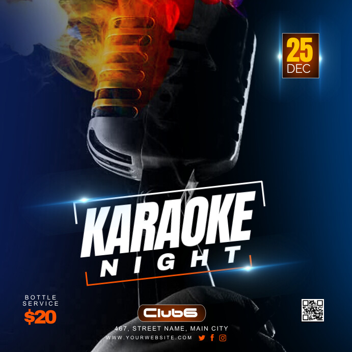 karaoke night Wpis na Instagrama template