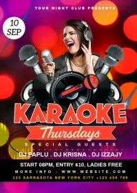 Karaoke Night A6 template