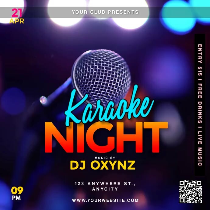 Karaoke Night Instagram Post template