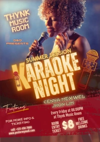 Karaoke Night A4 template
