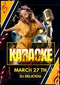 karaoke night A3 template