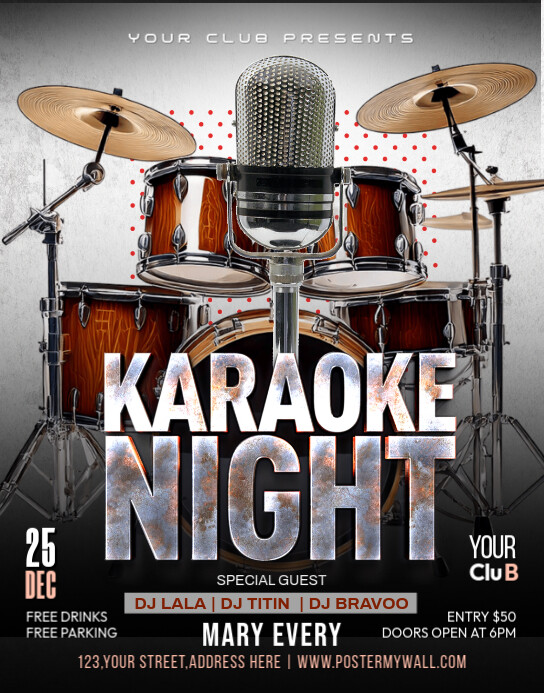 karaoke night Plakkaat/Muurbord template