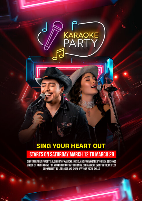 Karaoke night A4 template