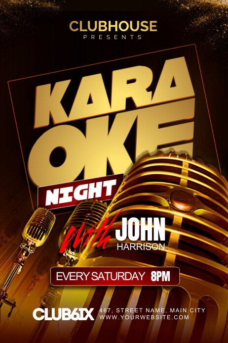 karaoke night Cartaz template