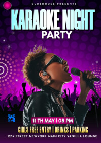 Karaoke night A6 template