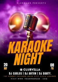 karaoke night A6 template