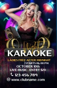 Karaoke Night Half Page Wide template