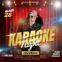 karaoke night Instagram Post template