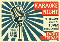 karaoke night Postcard template