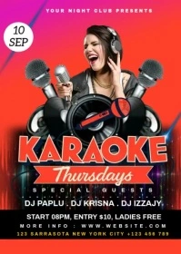 Karaoke Night A6 template