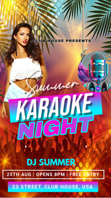 karaoke night História do Instagram template