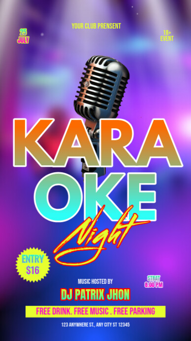 Karaoke night História do Instagram template