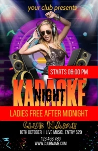 Karaoke Night Wide Setengah Halaman template