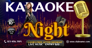 Karaoke night Gambar Bersama Facebook template