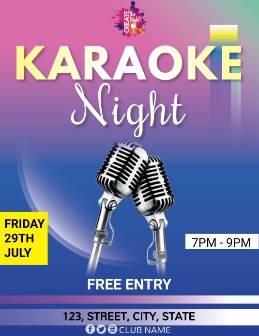 Karaoke Night Template PosterMyWall