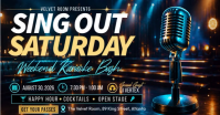 Negro Karaoke Night Event Imagen Compartida en Facebook Template