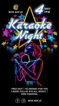 Karaoke night event social media template Historia de Instagram