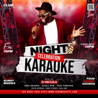 karaoke night flyer Instagram-bericht template
