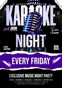 karaoke night flyer A5 template