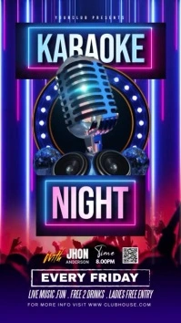 karaoke night flyer Instagram-Story template