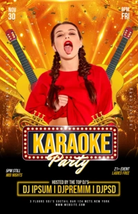 Karaoke Night Flyer Isigamu Sekhasi Ububanzi template