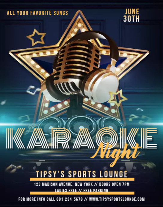 Karaoke Night Flyer Template PosterMyWall