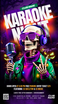Karaoke Night Flyer – Halloween DJ Party & Music Event Instagram Story template