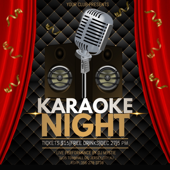 Karaoke night instagram post Template PosterMyWall