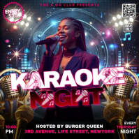 Black Karaoke Night Instagram-opslag Template