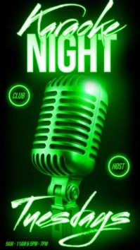 Karaoke Night Neon Green template Instagram Story