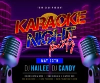 Karaoke Night Party Medium Rectangle template