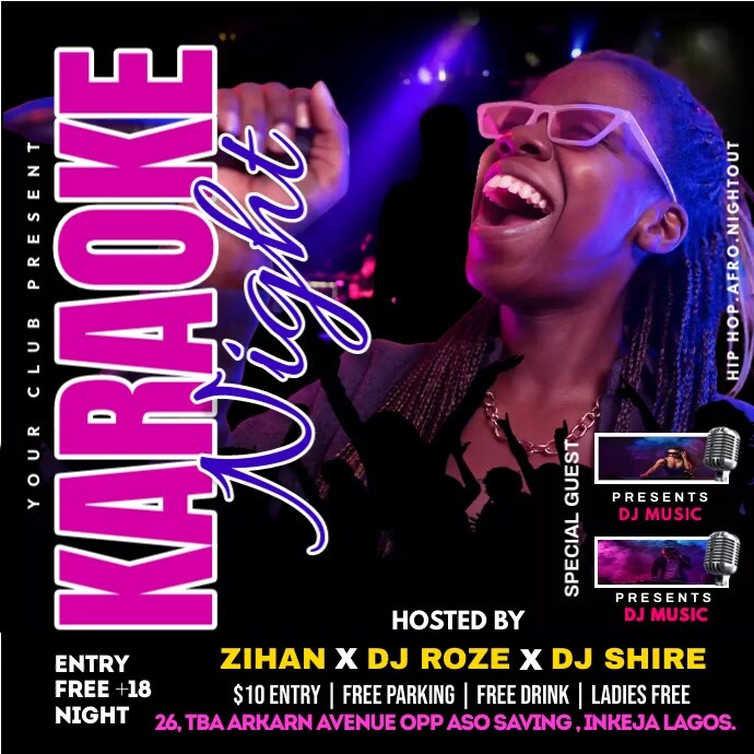 Karaoke Night Party Instagram Post template