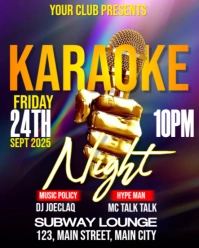 karaoke night party Instagram Portrait template