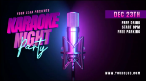 Black Karaoke Night Twitter Post Template