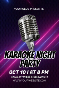 KARAOKE NIGHT PARTY Poster template