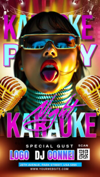 karaoke night party Instagram Story template