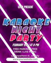 Karaoke night party Instagram Portrait template