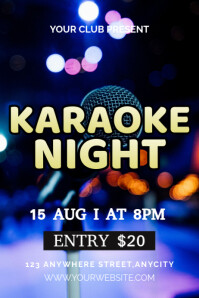 KARAOKE NIGHT PARTY Poster template