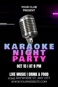 KARAOKE NIGHT PARTY Poster template
