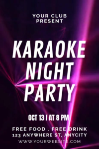 KARAOKE NIGHT PARTY Poster template
