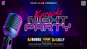 Karaoke Night Party Twitter Post template