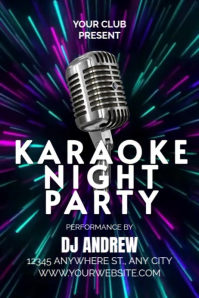 KARAOKE NIGHT PARTY Poster template